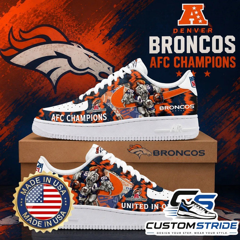 Denver Broncos AFC Champions Air Force Shoes - The Best Quality